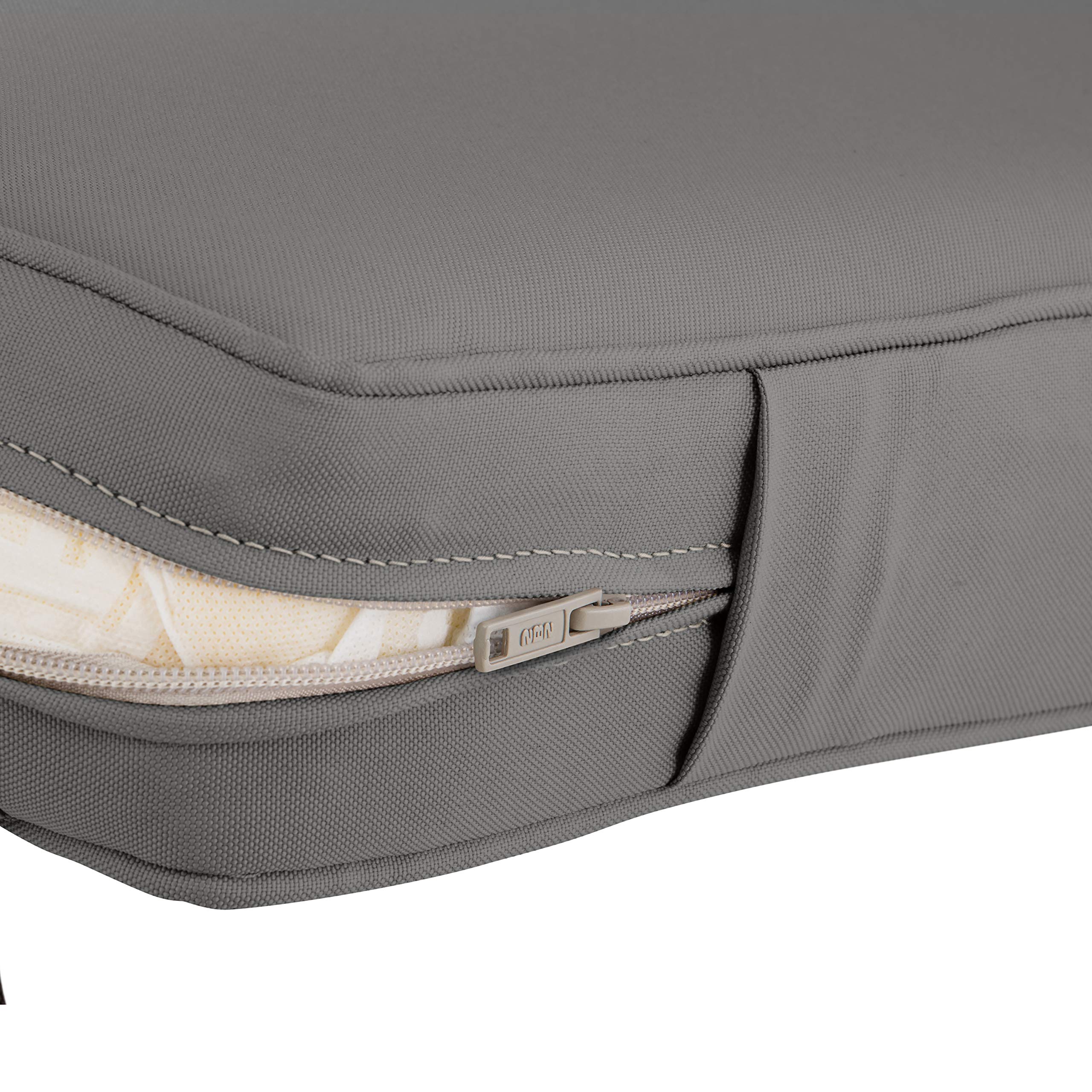 Classic Accessories Montlake FadeSafe Patio Lounge Chair Cushion Set - 23 x 45 Inch, Light Charcoal - Perfect for Outdoor Furniture, Poolside Lounging, and Garden Relaxation