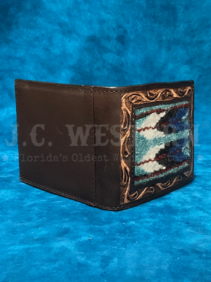 Genuine Leather Men's Bifold Wallet with Tooled Design - D250005102 Brown RFID Blocking Wallet for Everyday Carry & Gift Giving