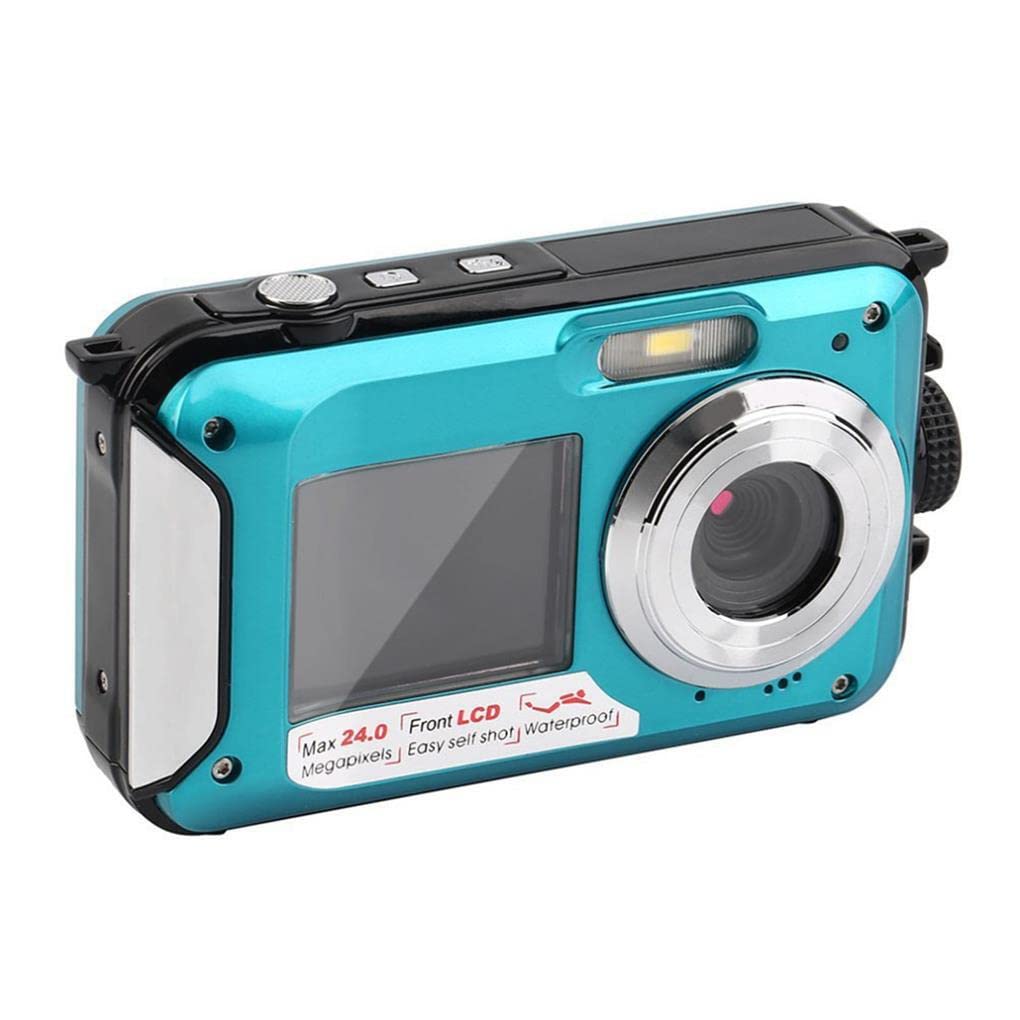**24MP Waterproof Digital Camera with Dual Screen & 16X Zoom - 2.7 Inch HD Underwater Camera, USB Rechargeable, Includes Carry Bag (UK/US Plug) - Perfect for Snorkeling, Travel & Outdoor Adventures**
