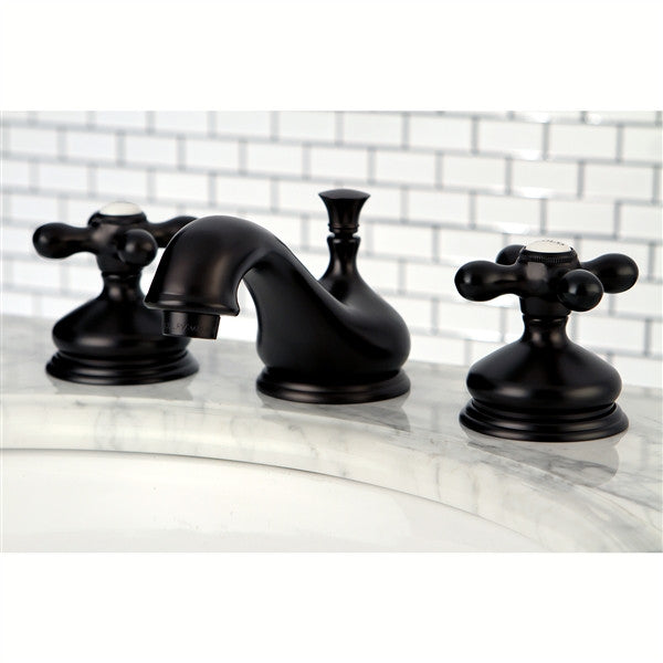 Classic Widespread Bathroom Faucet with Metal Cross Handles - Elegant Brass Finish for Vanity Sinks, Perfect for Modern Home & Hotel Renovations