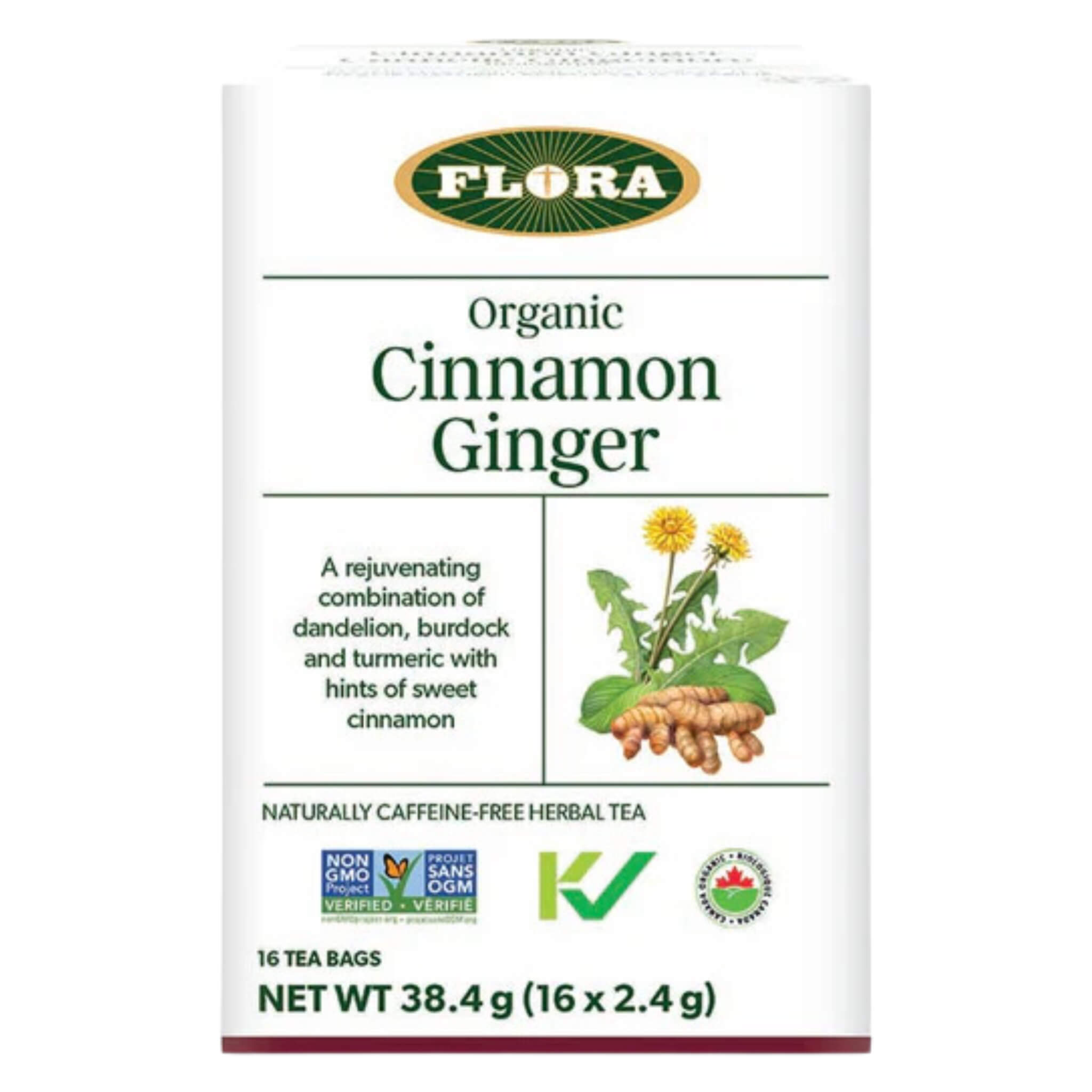 Organic Cinnamon Ginger Tea Bags - 100% Natural Herbal Tea for Digestion & Immunity - Relaxing & Warming Tea for Cold Weather, Stress Relief & Cozy Evenings