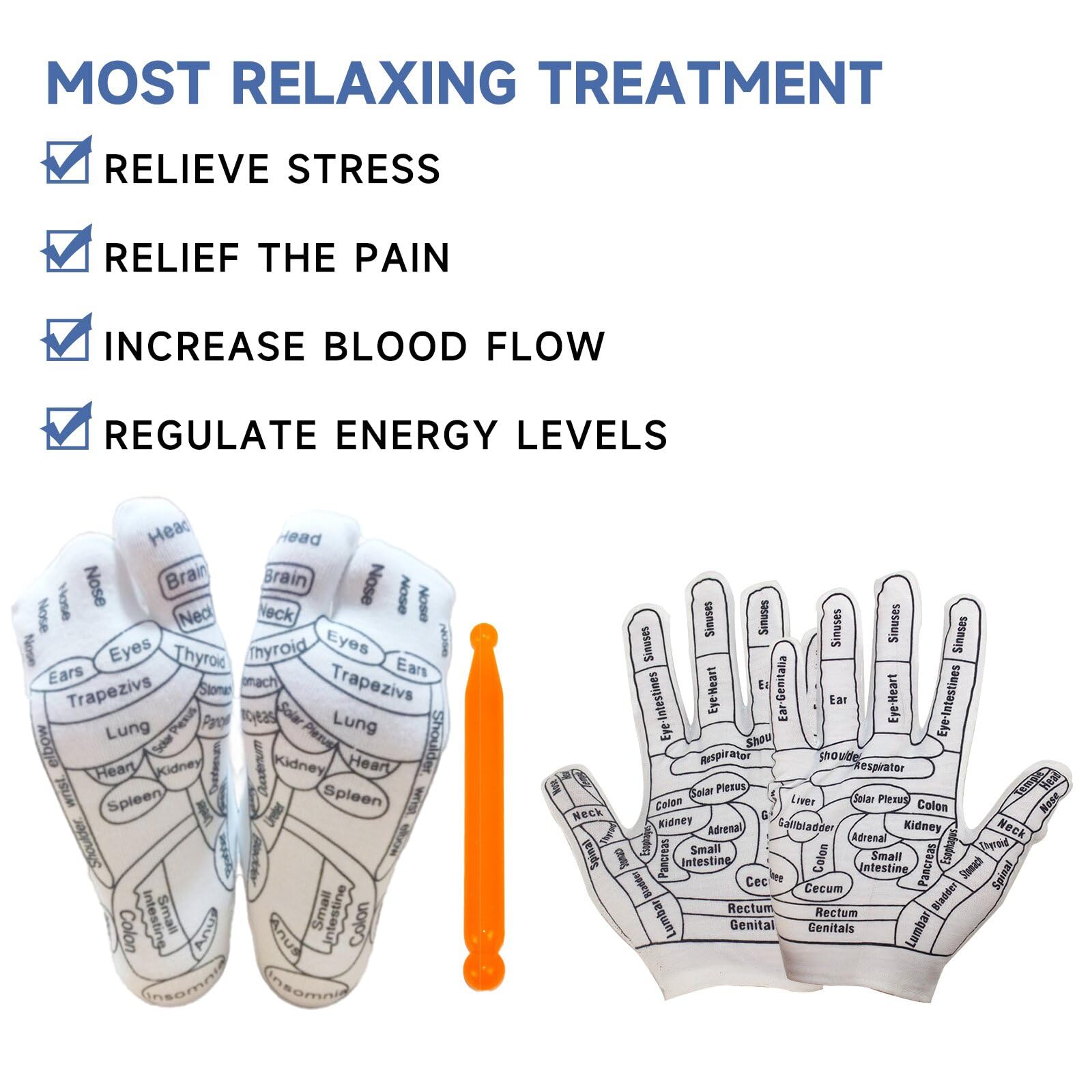 Reflexology Acupressure Socks with Massage Tools & Pen - Relieve Foot Pain, Improve Circulation - Perfect for Home Spa, Yoga, and Post-Workout Recovery
