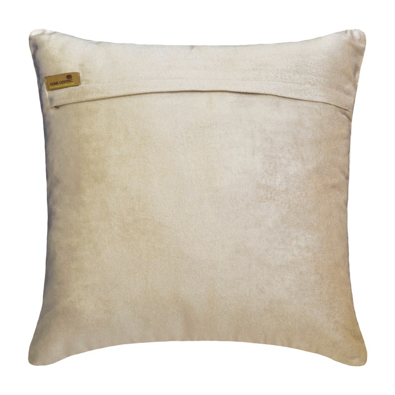 Abigail Ivory, Grey & Gold Velvet Throw Pillow Cover - Luxury Decorative Cushion for Sofa, Bed, Living Room - Soft Home Decor Accent for Modern Interior Design