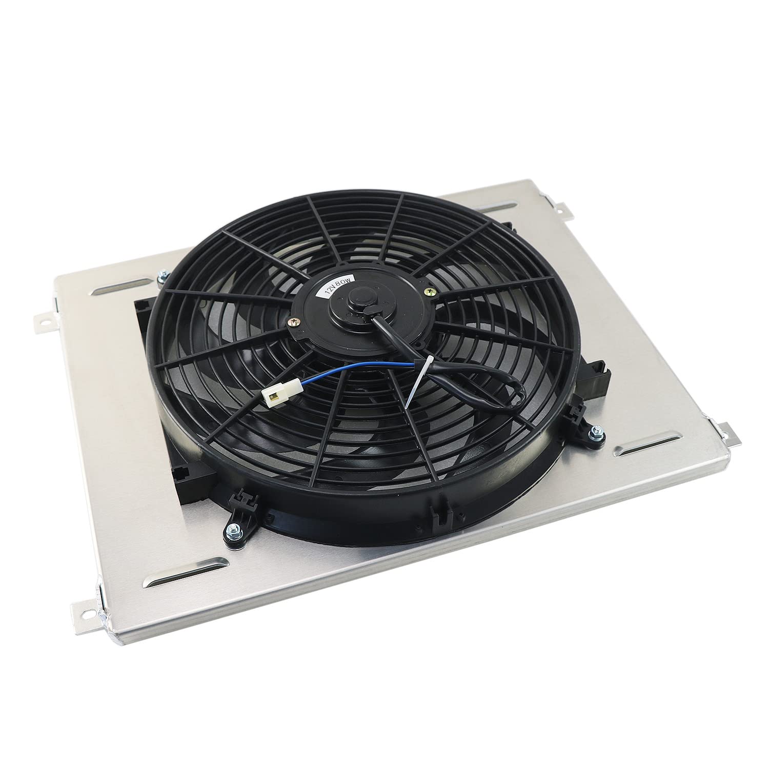 Aluminum Radiator Shroud with 14 Inch Fan for 1963-1970 Ford Country Sedan, Squire, Fairlane, Falcon, Galaxie, LTD, Mustang, Torino & 1967-1968 Mercury Cougar - Fits 4.7L 5.0L 6.4L 7.0L Engines - Perfect for Engine Cooling & Performance Upgrades