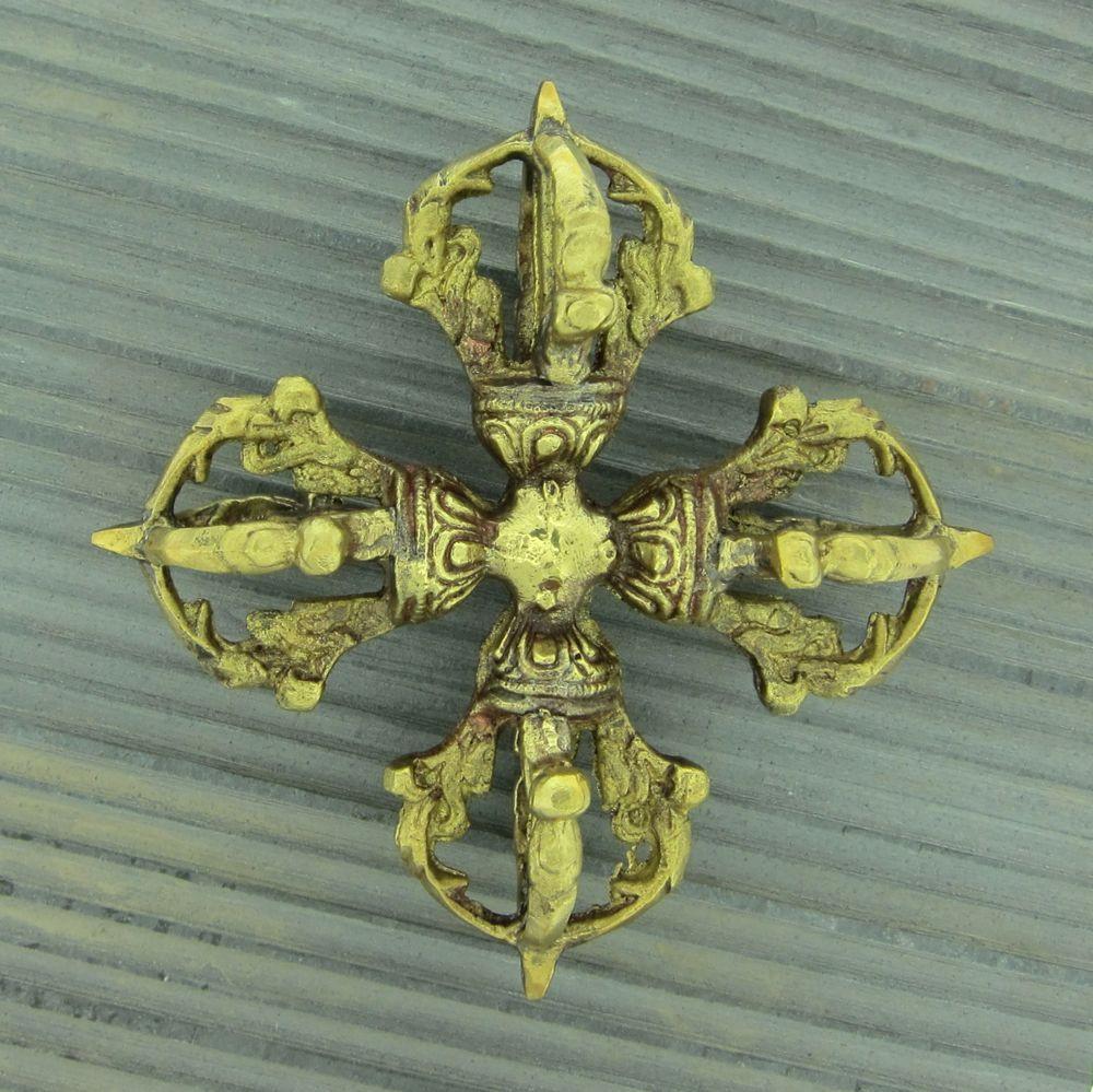 4 Prong Double Dorje Vajra Buddhist Ritual Tool - Meditation, Yoga & Spiritual Ceremony Accessory for Home Altar & Sacred Space