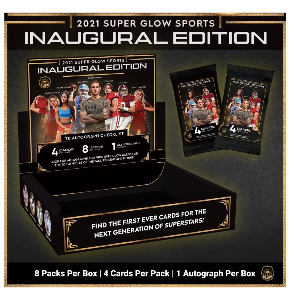2021 Super Break Super Glow Sports Inaugural Edition Box - Premium Collectible Trading Cards for Baseball Fans & Sports Memorabilia Collectors - Perfect for Display, Gifts, and Investment