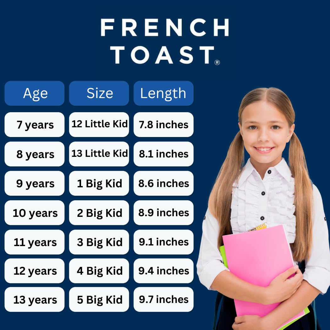 French Toast Girls' Round Toe Ankle Strap Mary Jane School Shoes - Chunky Platform Oxford Dress Pumps for Kids - Black, Navy, Brown (Size 12-5 Little/Big Kid) - Perfect for School, Parties & Special Occasions