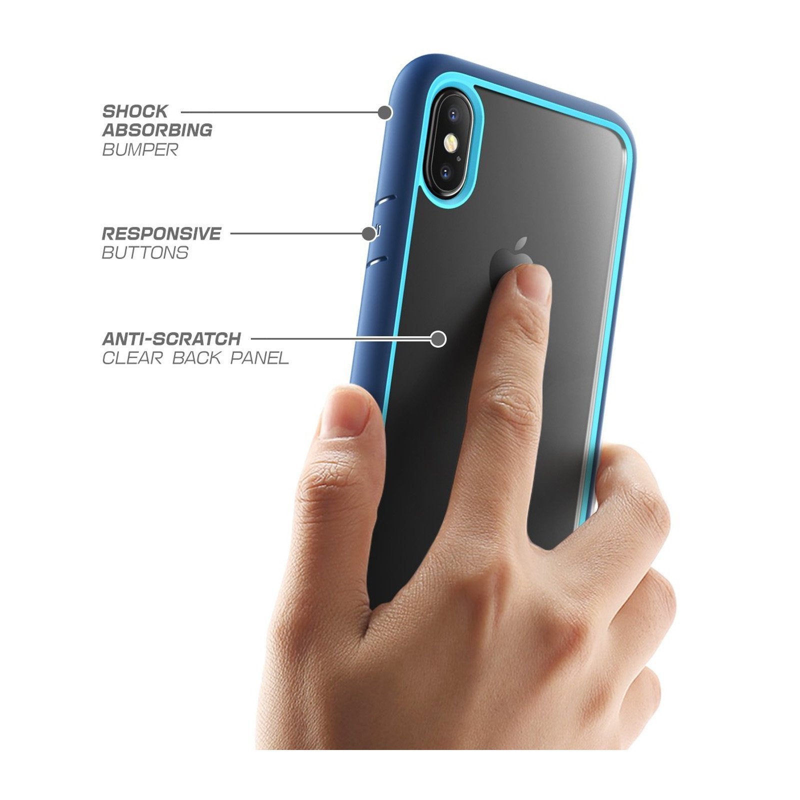 iPhone XS Max Case - Unicorn Beetle Style Slim Clear Protective Cover in Blue | Shockproof & Scratch Resistant for Everyday Use & Outdoor Activities
