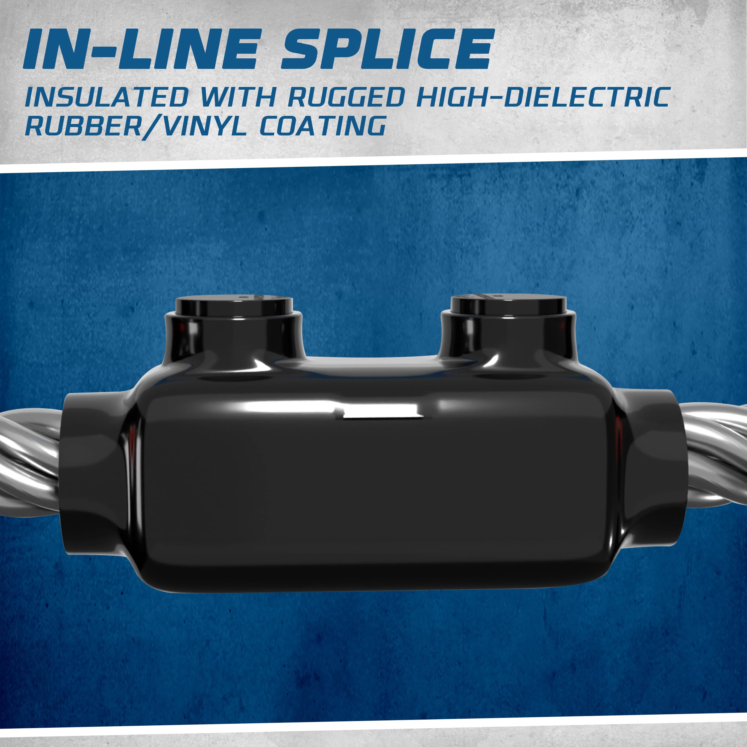 OHLECTRIC Insulated Wire Connector - Inline Black Splice for 2-14 AWG Wire Range with 5/32