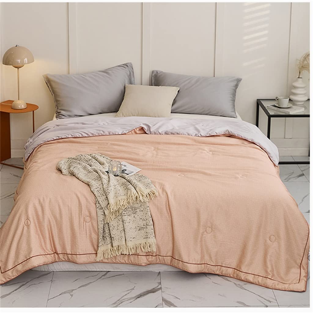 Xinmier Tencel Summer Cooling Air Conditioner Blanket - Ultra Thin Ice Silk Comforter with Cooling Feel (200x230cm, Color C) - Perfect for Hot Summer Nights, Bedroom, Office, and Travel Use