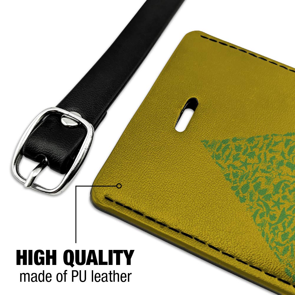 DC Aquaman Icons Logo Rectangle Leather Luggage Tag - Waterproof Travel ID Card Holder for Carry-On Bags, Suitcases & Backpacks | Perfect for Superhero Fans, Comic Conventions & Beach Vacations