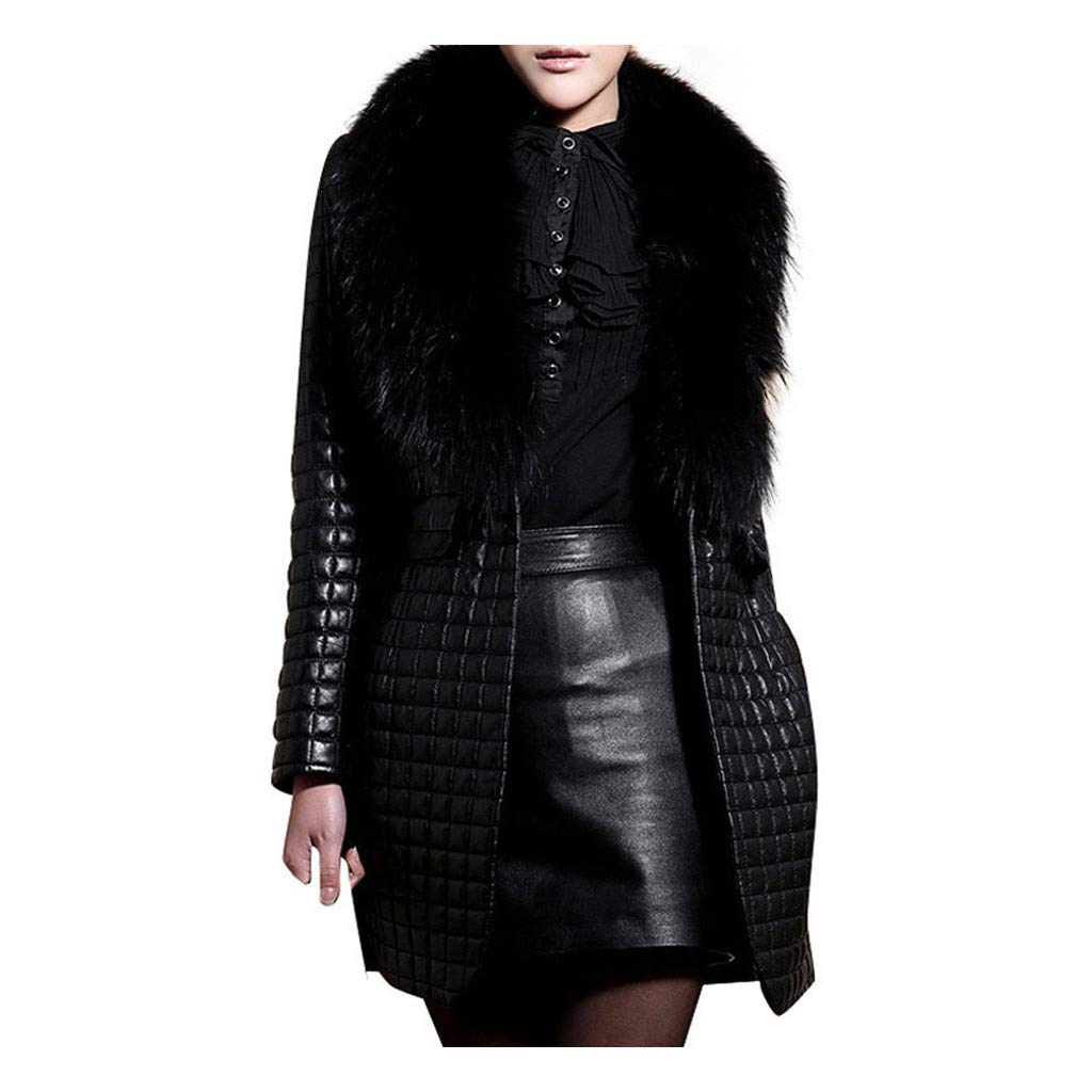 Women's Faux Leather Zip Hoodie Jacket - Winter Fleece Lined Long Coat for Women, Stylish Outerwear for Casual Wear, Work & Outdoor Activities