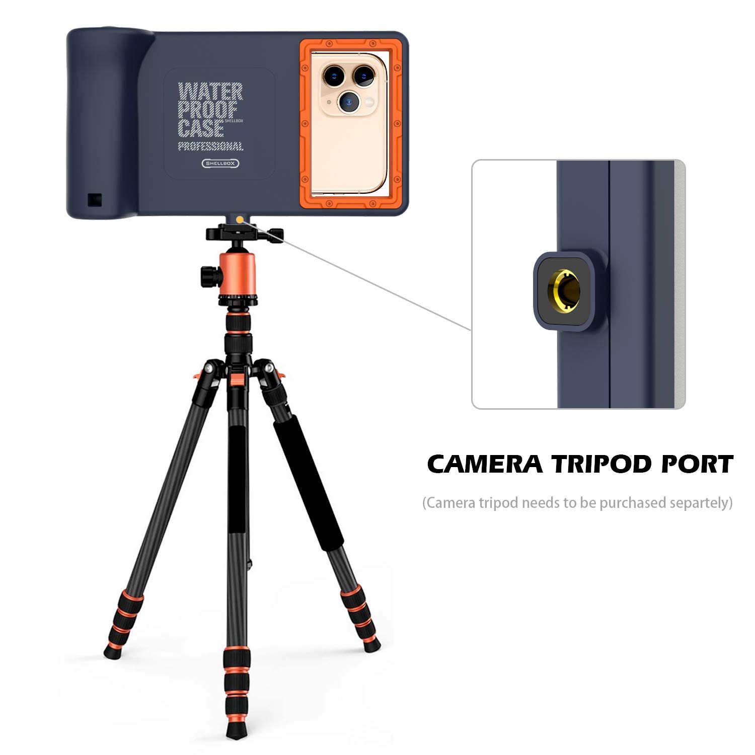 **Willbox Professional 15m/50ft Waterproof Phone Case for Diving, Surfing & Snorkeling – Underwater Housing Compatible with Galaxy & iPhone Series – Includes Lanyard (Orange) – Perfect for Beach, Pool & Water Sports Photography**
