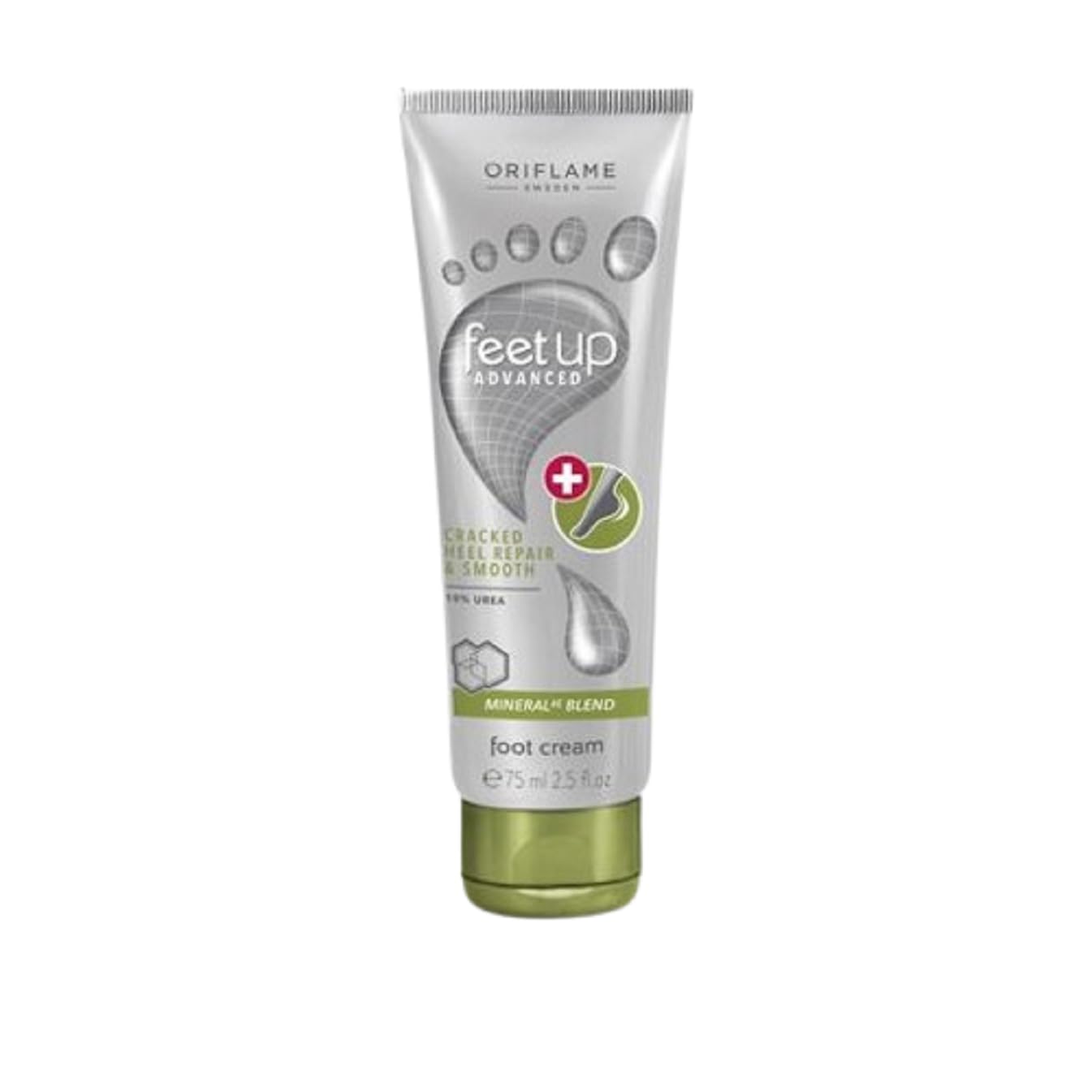 Oriflame Feet Up Advanced Cracked Heel Repair & Smoothing Foot Cream - 75ml | Intensive Moisturizer for Dry, Rough Feet | Perfect for Pedicures & Daily Foot Care