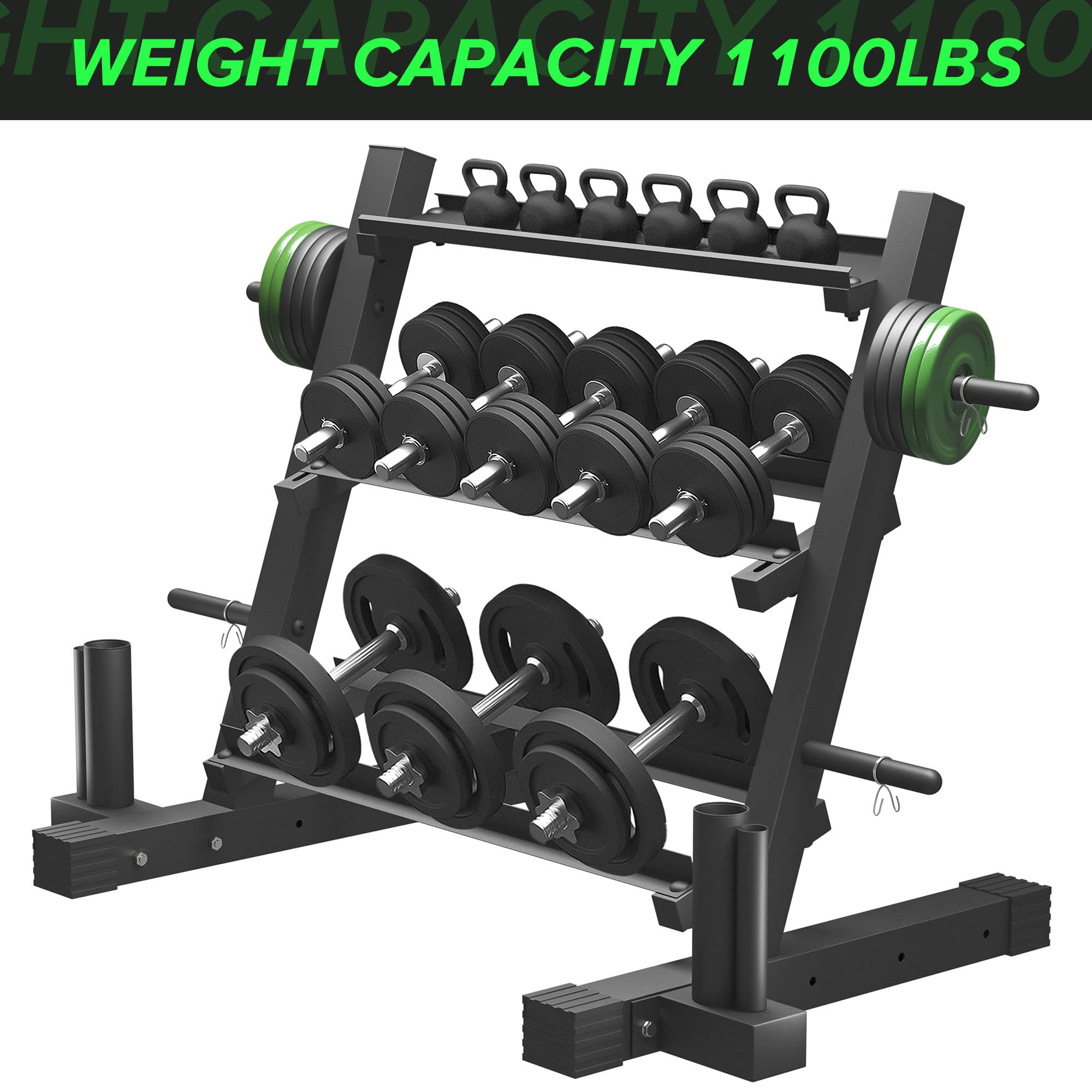Multifunctional Dumbbell Rack & Weight Stand for Home Gym - Heavy Duty Storage Organizer for Dumbbells, Weight Plates & Curl Bars - Perfect for Garage, Basement & Home Workout Spaces