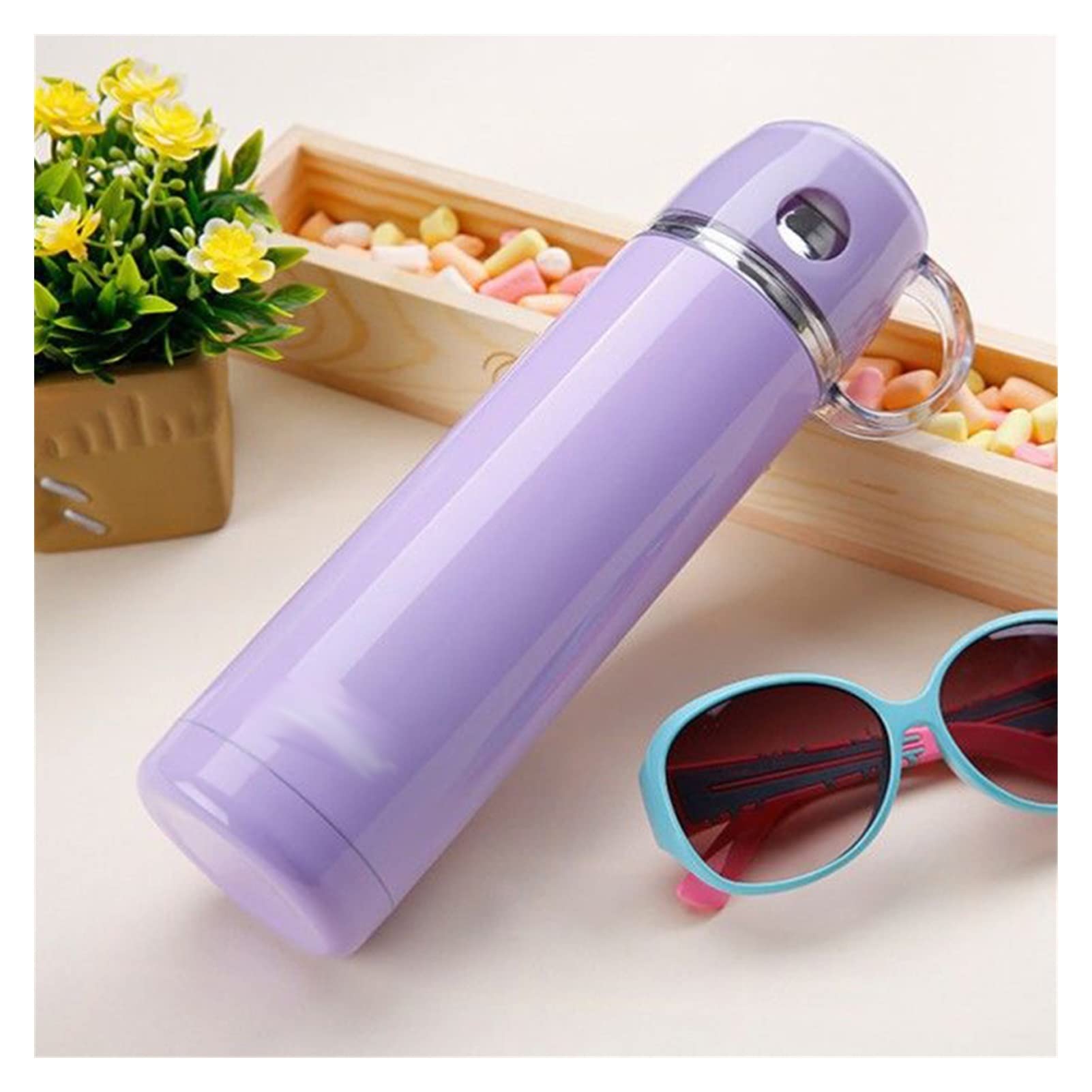TWDYC 500ML Stainless Steel Vacuum Insulated Thermos with Cups - Portable Travel Thermal Bottle for Kids, Adults | Leak-Proof, Durable & Lightweight | Perfect for School, Camping, Hiking & Outdoor Activities (Color: A)