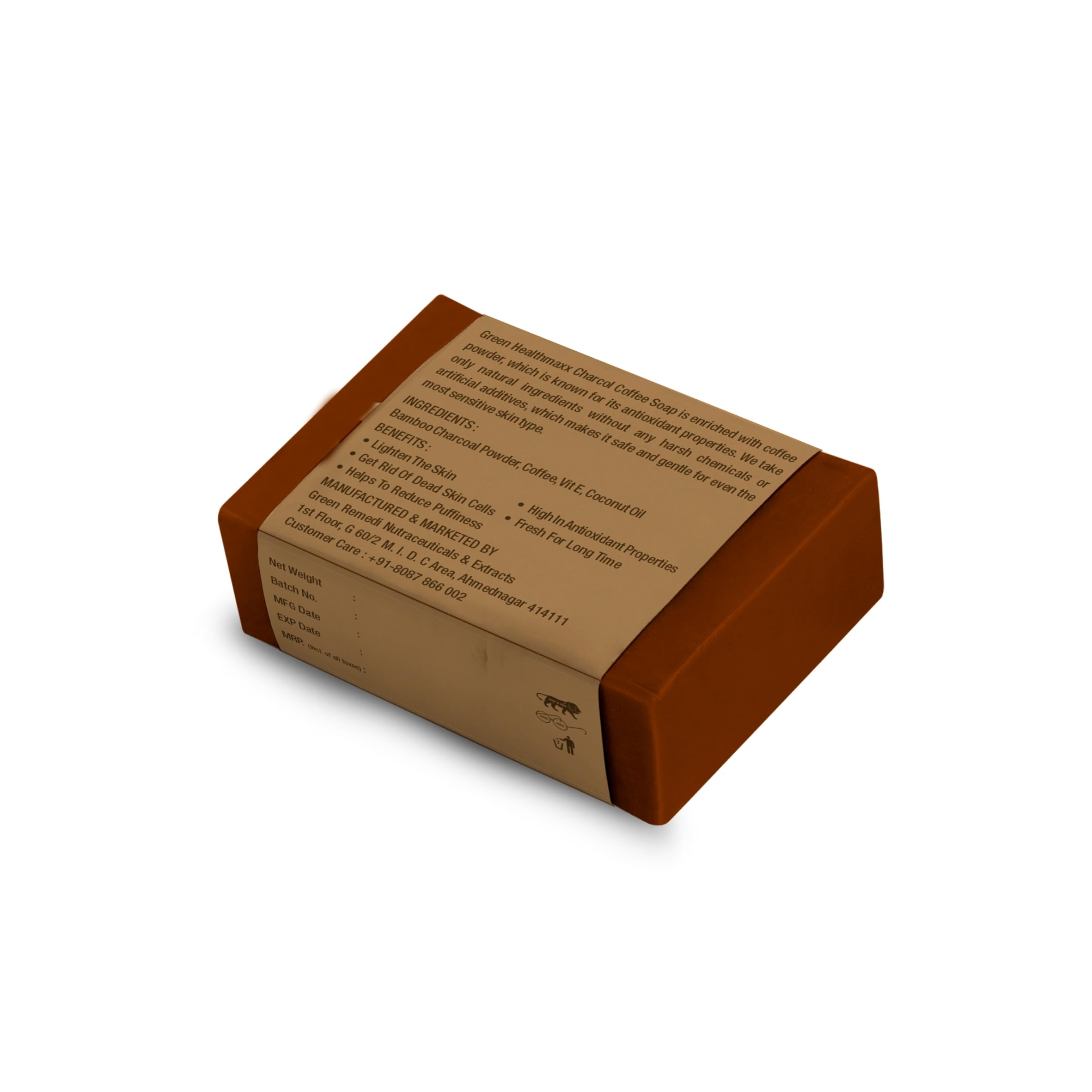 GREEN Healthmaxx Coffee Soap - Natural Exfoliating & Brightening Bar for Tan Removal | Perfect for Post-Sun Care & Daily Skin Renewal