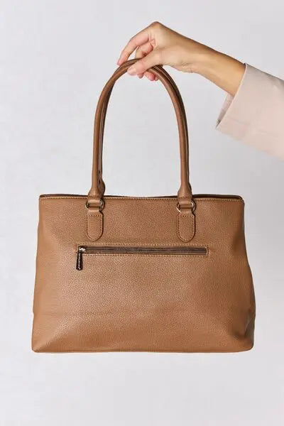 David Jones Structured Leather Handbag for Women - Premium Genuine Leather Tote Bag with Shoulder Strap - Perfect for Work, Travel & Everyday Use