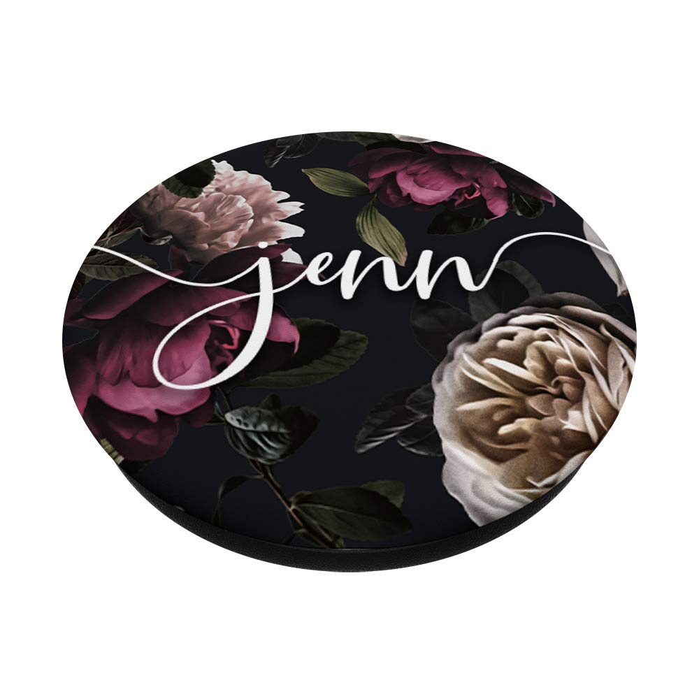 Jenn - Elegant Floral Rose & Peony Personalized Name PopSockets PopGrip | Swappable Phone Grip for iPhone, Samsung & Tablets | Perfect Gift for Birthdays, Anniversaries & Special Occasions