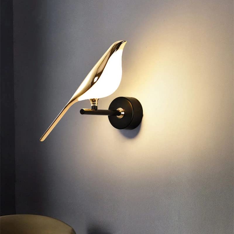 Winlams Magpie Wall Lamp - Modern Luxury LED Sconce for Living Room, TV Background & Bedside Lighting - Elegant Hotel-Style Red Bird Design (Single Warm Light, WD187) - Perfect for Bedrooms, Hallways & Cozy Reading Nooks