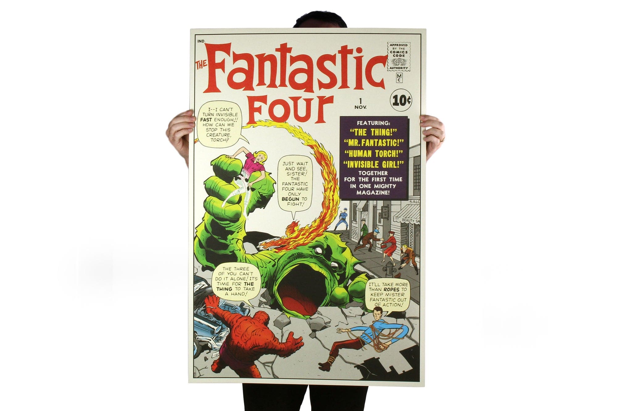 Fantastic Four #1 Screenprinted Poster - Marvel Comics Collectible Art Print for Home & Office Decor