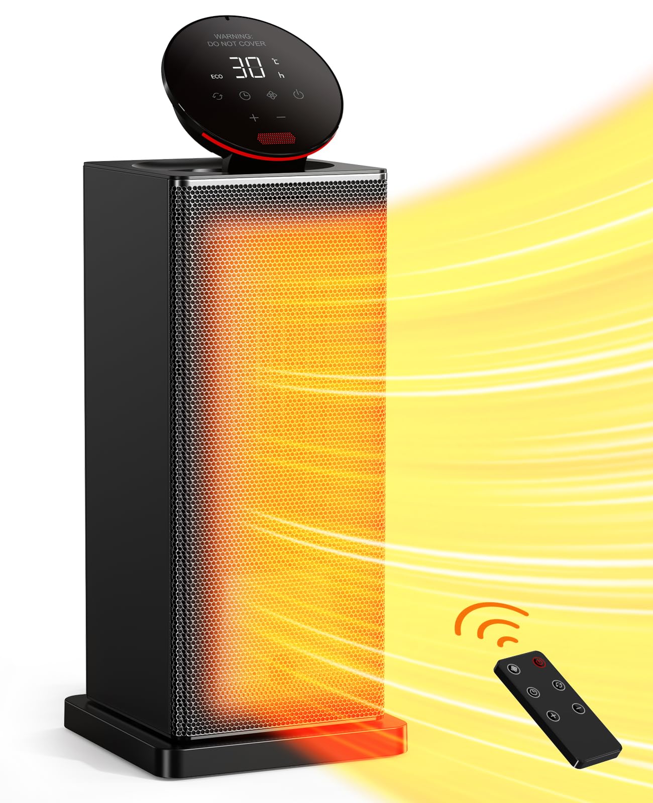 TABYIK 1500W Portable Space Heater with ECO Thermostat & Remote Control - 4 Heating Modes, 24H Timer & 6 Safety Protections - Oscillating Electric Heater for Small Rooms, Offices & Indoor Use - Perfect for Winter Home, Bedroom & Workspace Heating
