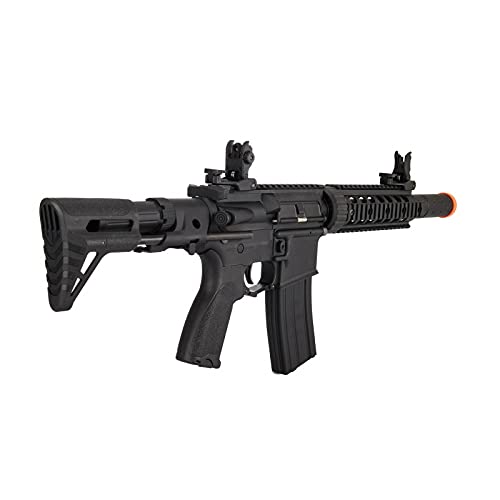 Lancer Tactical Gen 2 M4 Carbine Airsoft Rifle - Black Metal PDW Stock | Includes Battery & Charger | Low FPS for CQB & Indoor Games | Perfect for Airsoft Training & Tactical Scenarios