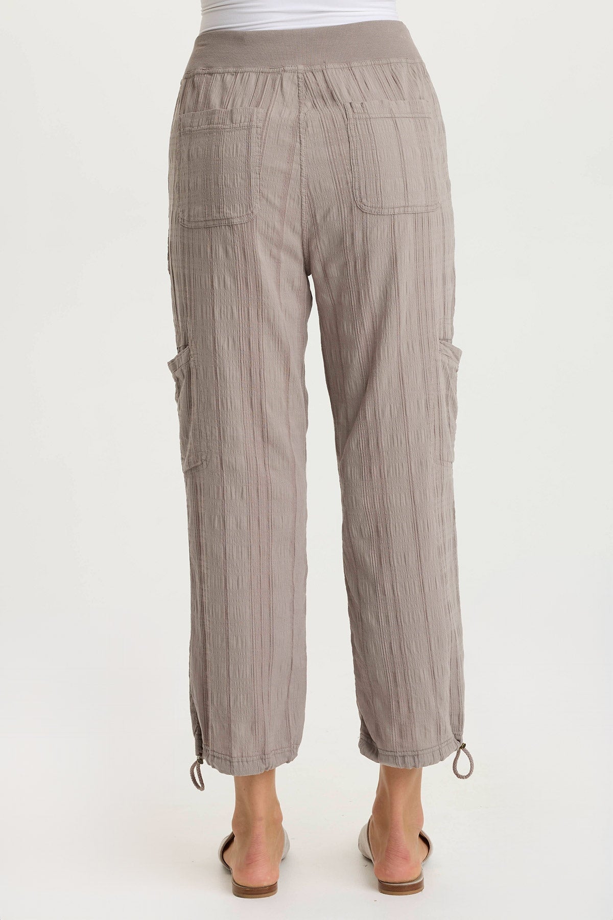 Ryle Textured Gauze Cargo Crop Pants for Women - Stylish High Waist Utility Pants for Casual Outfits, Streetwear & Summer Fashion