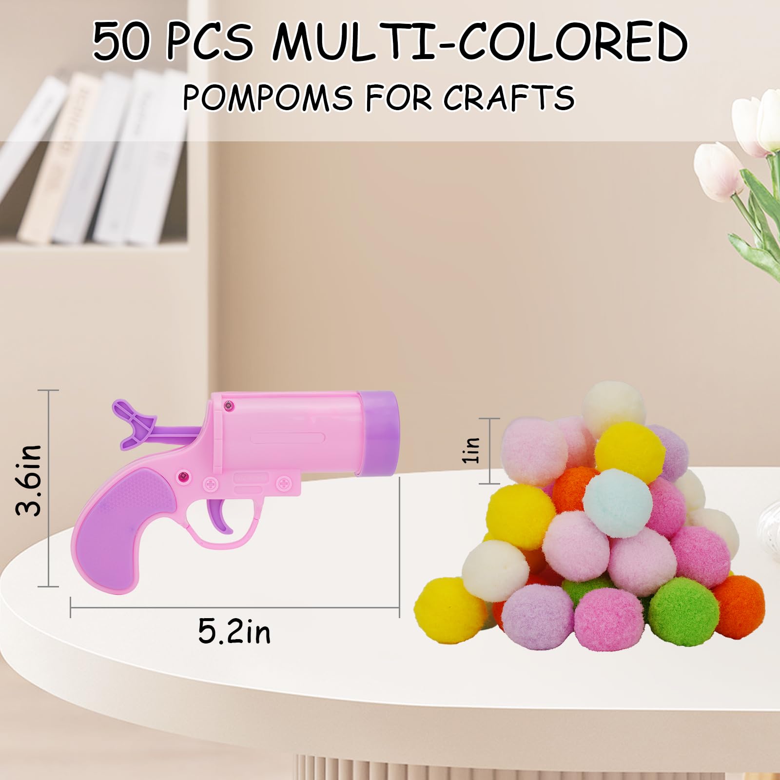 Cat Ball Launcher Toy - 50Pcs Plush Fuzzy Balls with Automatic Fetch Launcher Gun for Indoor Cats | Interactive Kitten Play Toy for Exercise & Boredom Relief | Perfect for Playtime, Training & Bonding with Your Adult Cat