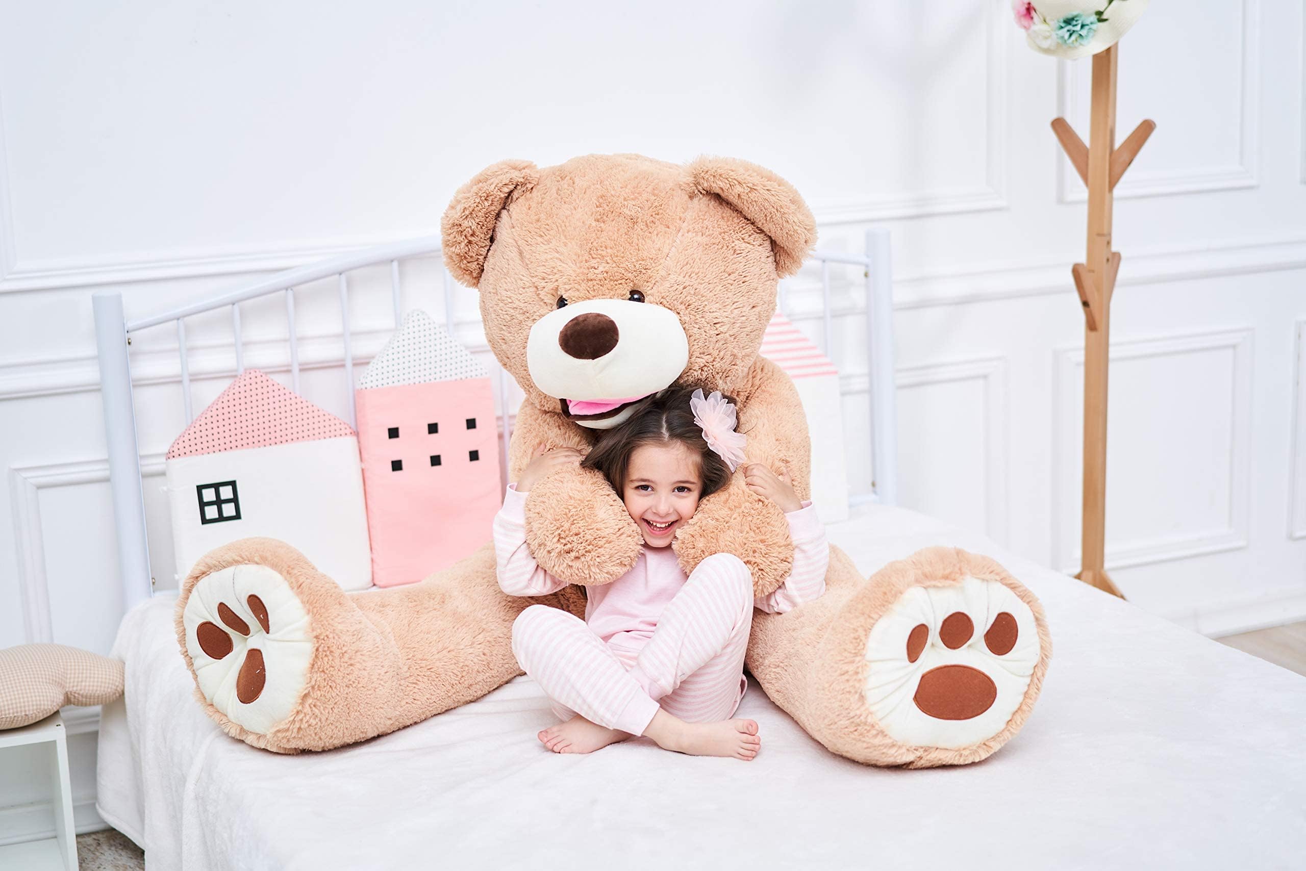 IKASA 63-inch Giant Teddy Bear Plush Toy - Soft Stuffed Animal for Kids & Adults (Brown) | Perfect for Gifts, Nursery Decor, and Cuddling