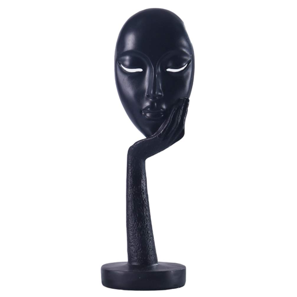 Milisten Abstract Woman Face Statue - Thoughtful Lady Sculpture & Meditation Figurine for Home, Office, Bedroom, Living Room Decor - Perfect for Zen Decor, Yoga Spaces & Mindful Interiors