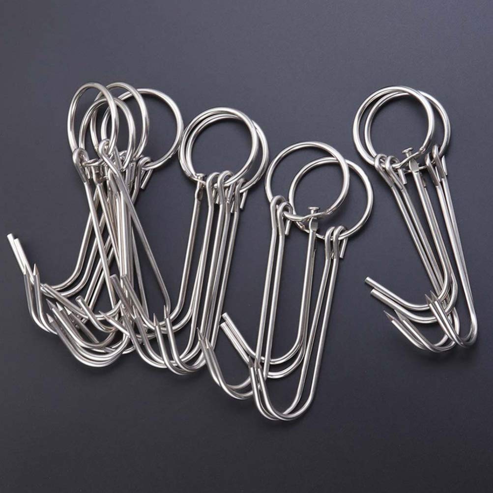 DOITOOL 10-Piece Stainless Steel BBQ Meat Hooks Set - Heavy Duty, Wear-Resistant for Roast Lamb, Poultry, Bacon & More | Perfect for Grilling, Smoking & Outdoor Cooking
