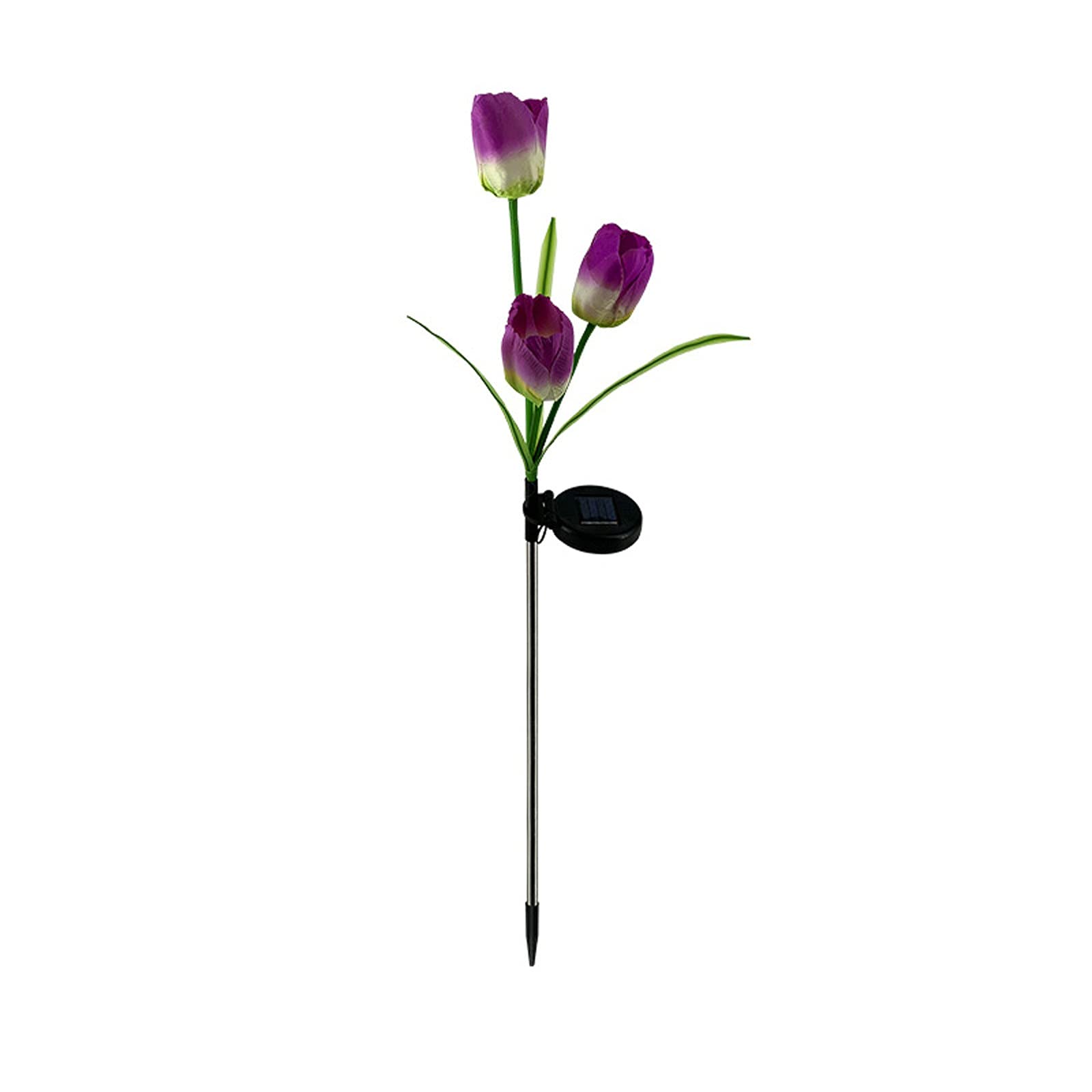 Solar Powered LED Rose Garden Lamp - Purple Outdoor Lawn Decor with Simulated Flowers for Romantic Backyard, Pathway, and Wedding Decorations