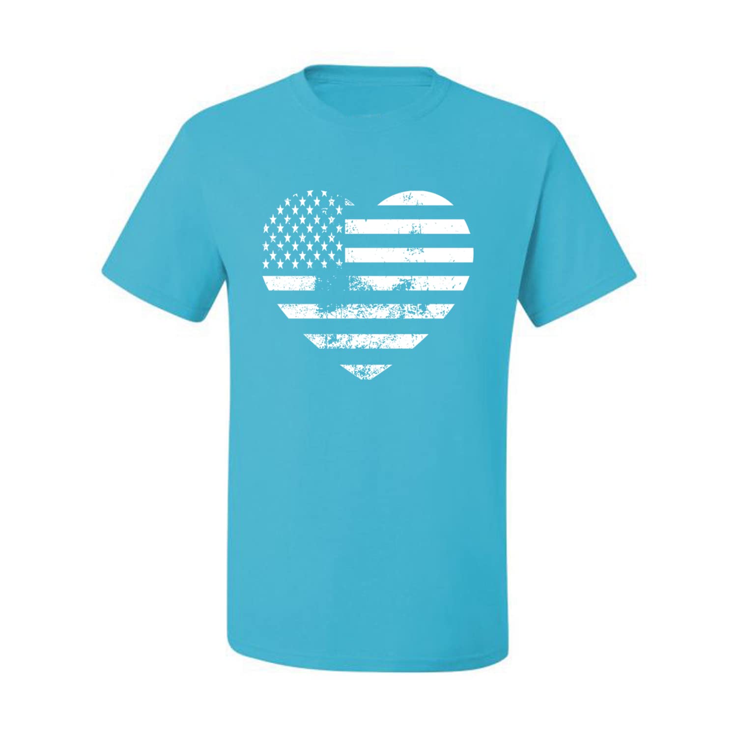 Wild Bobby USA Flag Heart Patriotic Men's Graphic T-Shirt - American Pride Casual Tee for 4th of July, Veterans Day & Patriotic Events