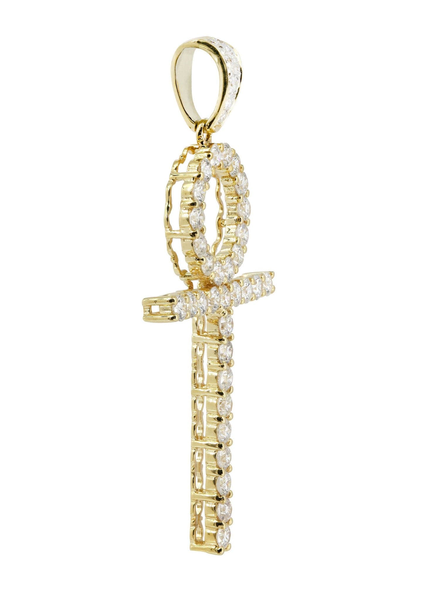 2.01 Carat Diamond Ankh Pendant Necklace - 4.68 Grams 14K Gold Egyptian Cross Jewelry for Women - Perfect for Gifts, Weddings & Spiritual Occasions