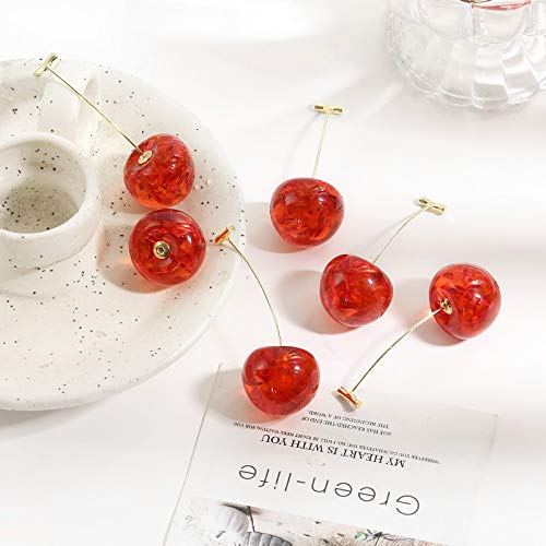 Kakyoin Cherry Dangle Earrings for Women - Sweet & Lovely Fruit Drop Earrings - Funny & Cute Gift for Her - Perfect for Cosplay, Anime Conventions & Kawaii Fashion