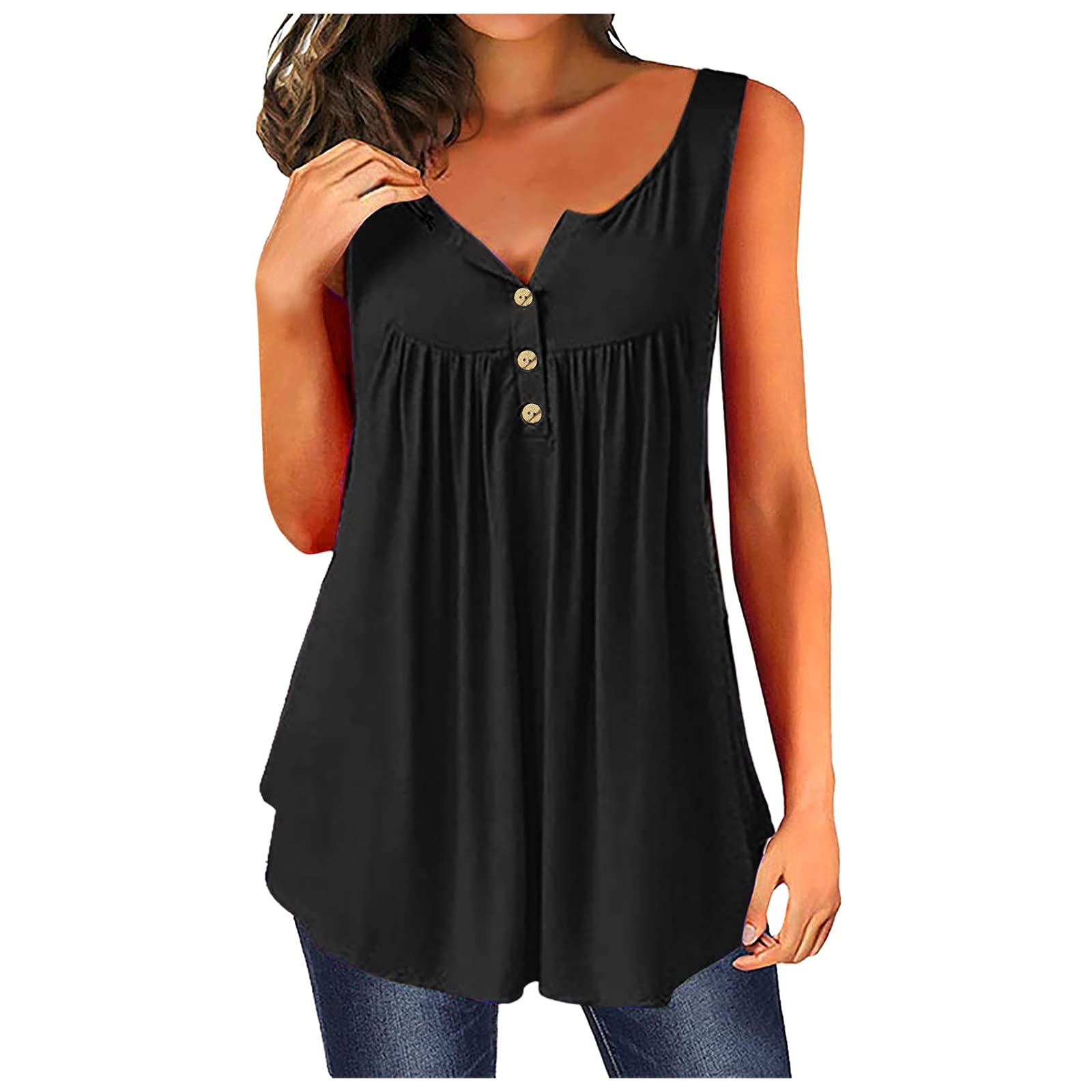 Women's Sleeveless Casual Athletic Top - Stylish Tunic Shirt for Toddler Girls & Women | Perfect for Workout, Lounge & Bedroom Wear