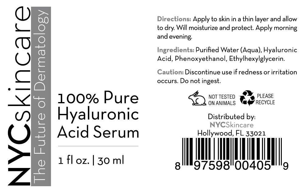 NYCskincare 100% Pure Hyaluronic Acid Serum for Face - Anti-Aging Moisturizer with Deep Hydration | Dermatologist Recommended for Dry Skin, Wrinkles & Fine Lines | Day & Night Use