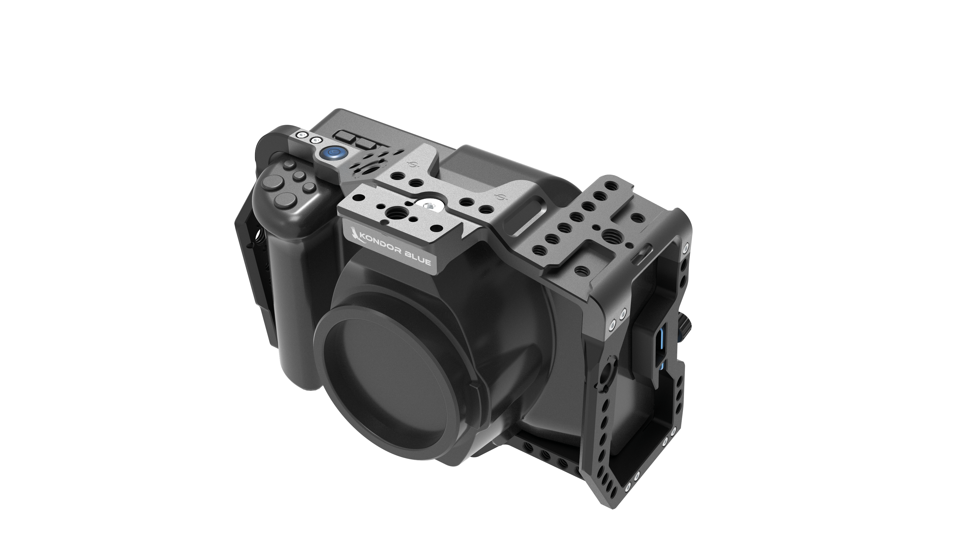 Kondor Blue Blackmagic Pocket 6K Pro Cage - Durable Aluminum Camera Cage for BMPCC 6K Pro (Black) - Perfect for Filmmaking, Vlogging & Professional Video Production