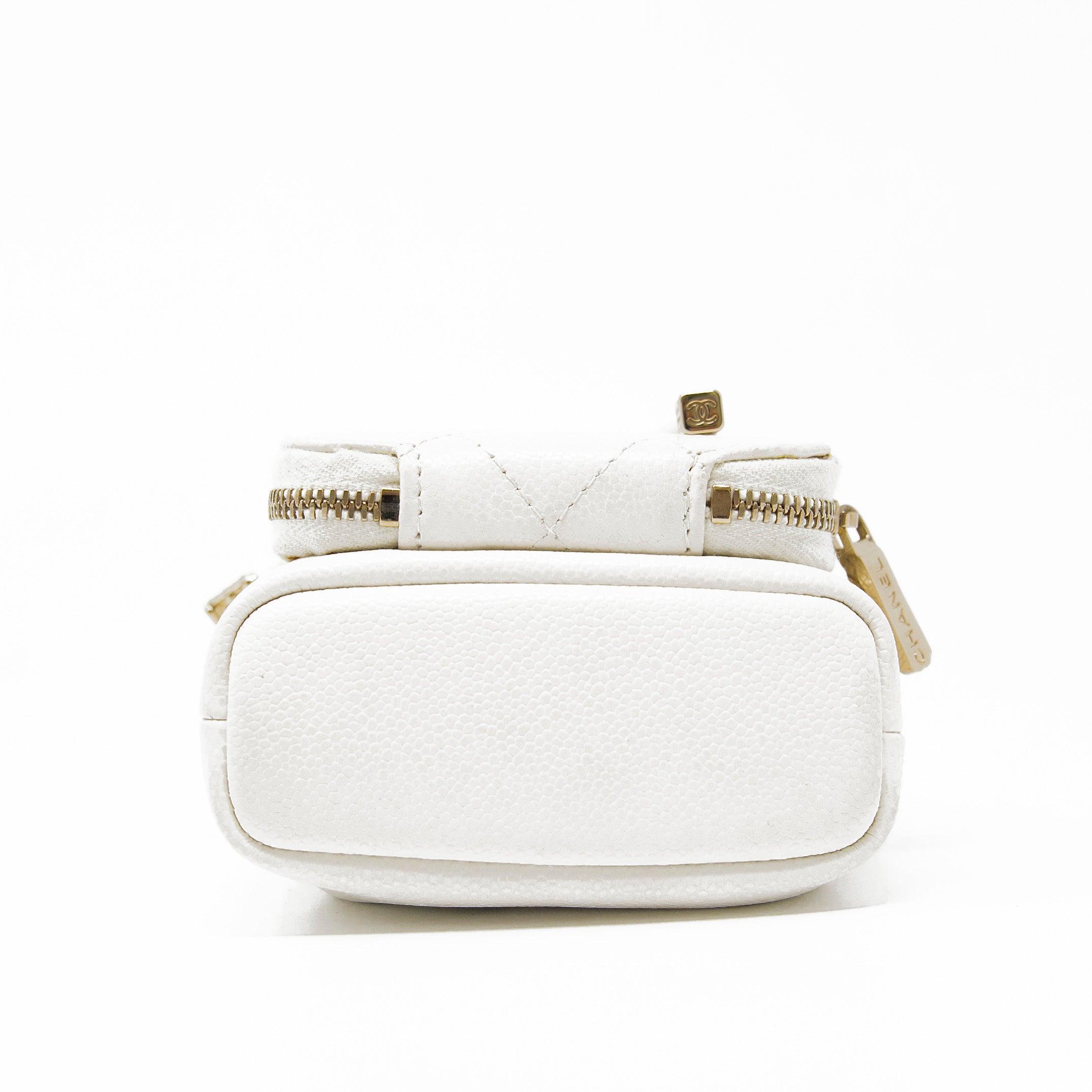 Chanel White Mini Pocket Bucket Bag - Luxury Crossbody Handbag for Women | Perfect for Date Night, Shopping & Travel