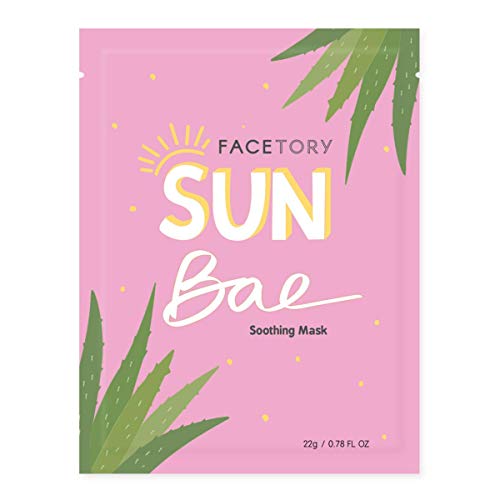 FaceTory Sun Bae Aloe Vera Soothing Sheet Mask with Aloe Vera & Jojoba Oil - Hydrating Facial Mask for All Skin Types - Calming & Refreshing for Dry, Sensitive Skin - Perfect for Post-Sun Care & Daily Skincare Routine (Single Mask)