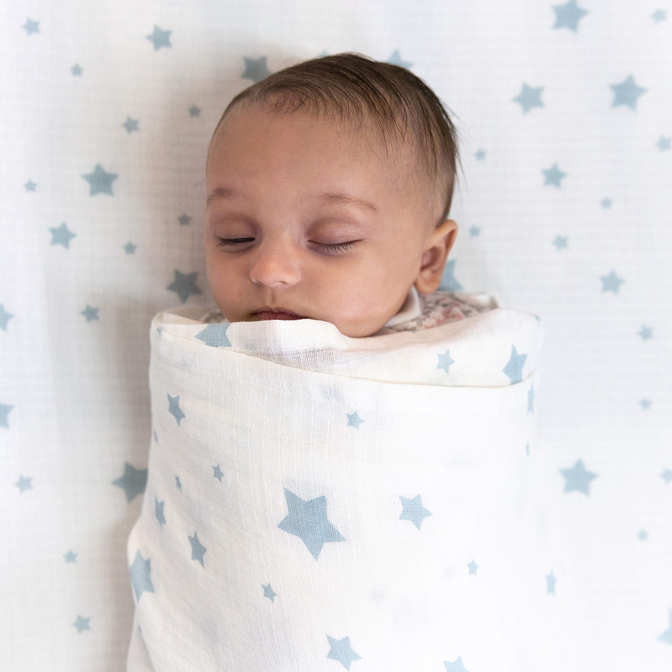 Organic Muslin Cotton Mini Crib Sheets (2-Pack) - Breathable & Soft Baby Bedding for 24