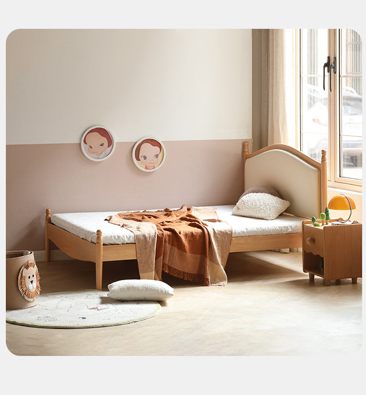 Solid Wood Princess Bed - Beech & Oak Wooden Toddler Bed for Girls - Perfect for Kids' Bedrooms, Nursery, and Playroom Decor