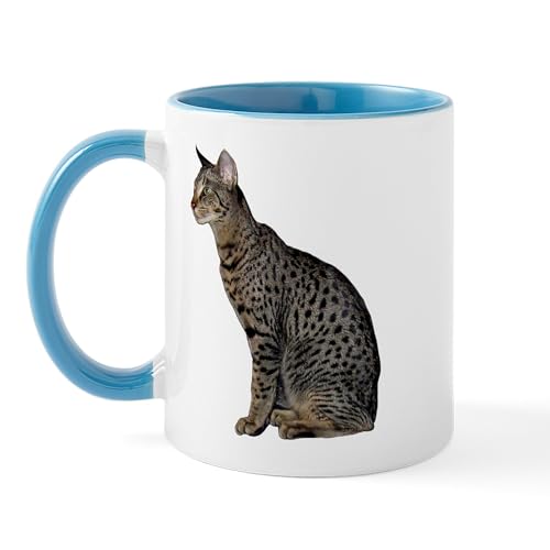 White/Blue Inside - Savannah Cat Mug