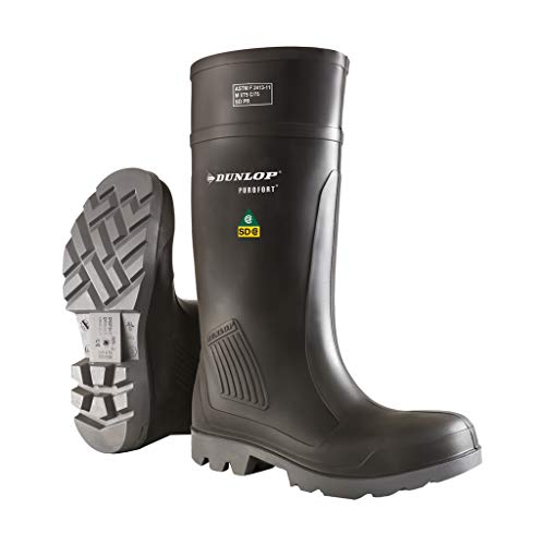 Dunlop Purofort Professional Full Safety Lightweight Work Boots for Men & Women - Comfortable, Anti-Fatigue, Non-Slip, Charcoal (Men's Size 4/Women's Size 6) - Ideal for Construction, Warehouse, and Industrial Work
