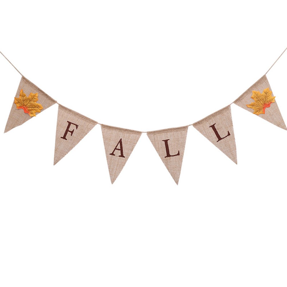 Fall Banner for Mantle - Autumn Window & Bulletin Board Decorations - Happy Fall Triangle Banner for Classroom, Office & Home Decor | Seasonal Thanksgiving & Halloween Party Decor