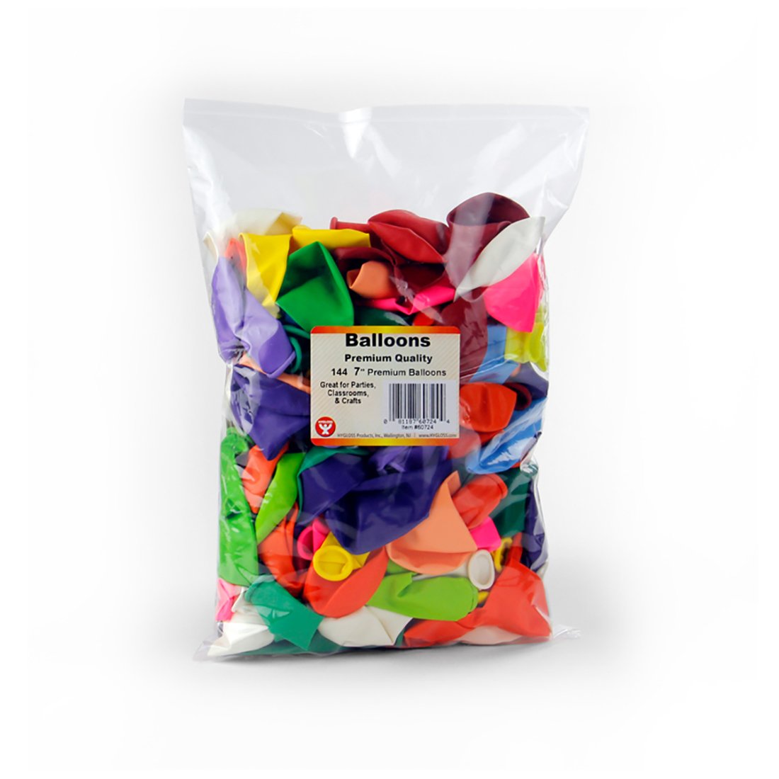Hygloss Products 144-Pack Jumbo 7” Latex Party Balloons - Assorted Colors for Birthday Decorations, Special Events, Holidays & Celebrations - Perfect for Indoor/Outdoor Party Decor & Balloon Arches