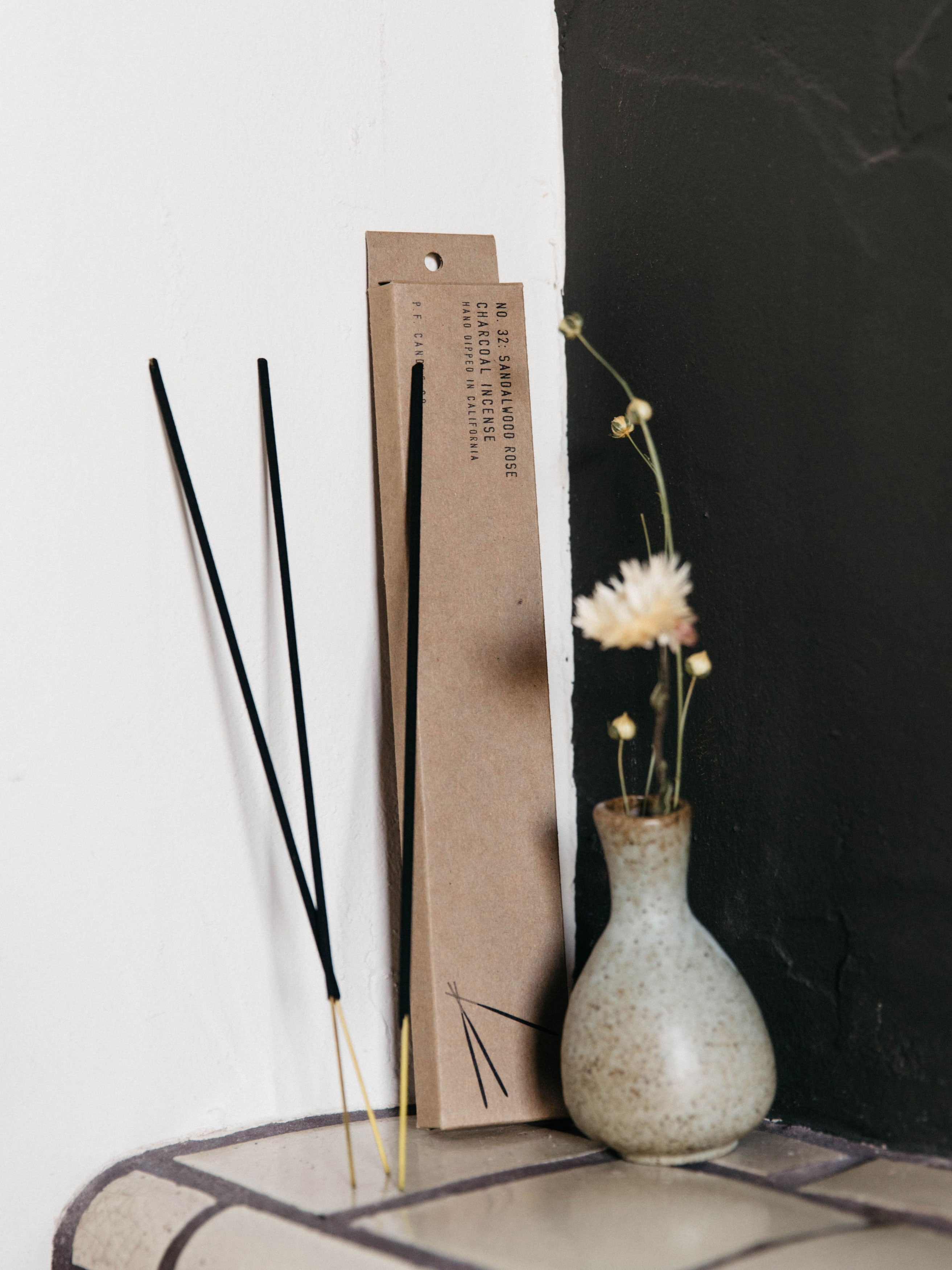 P.F. Candle Co Sandalwood Rose Incense Sticks - Natural Aromatherapy for Relaxation, Meditation & Home Fragrance