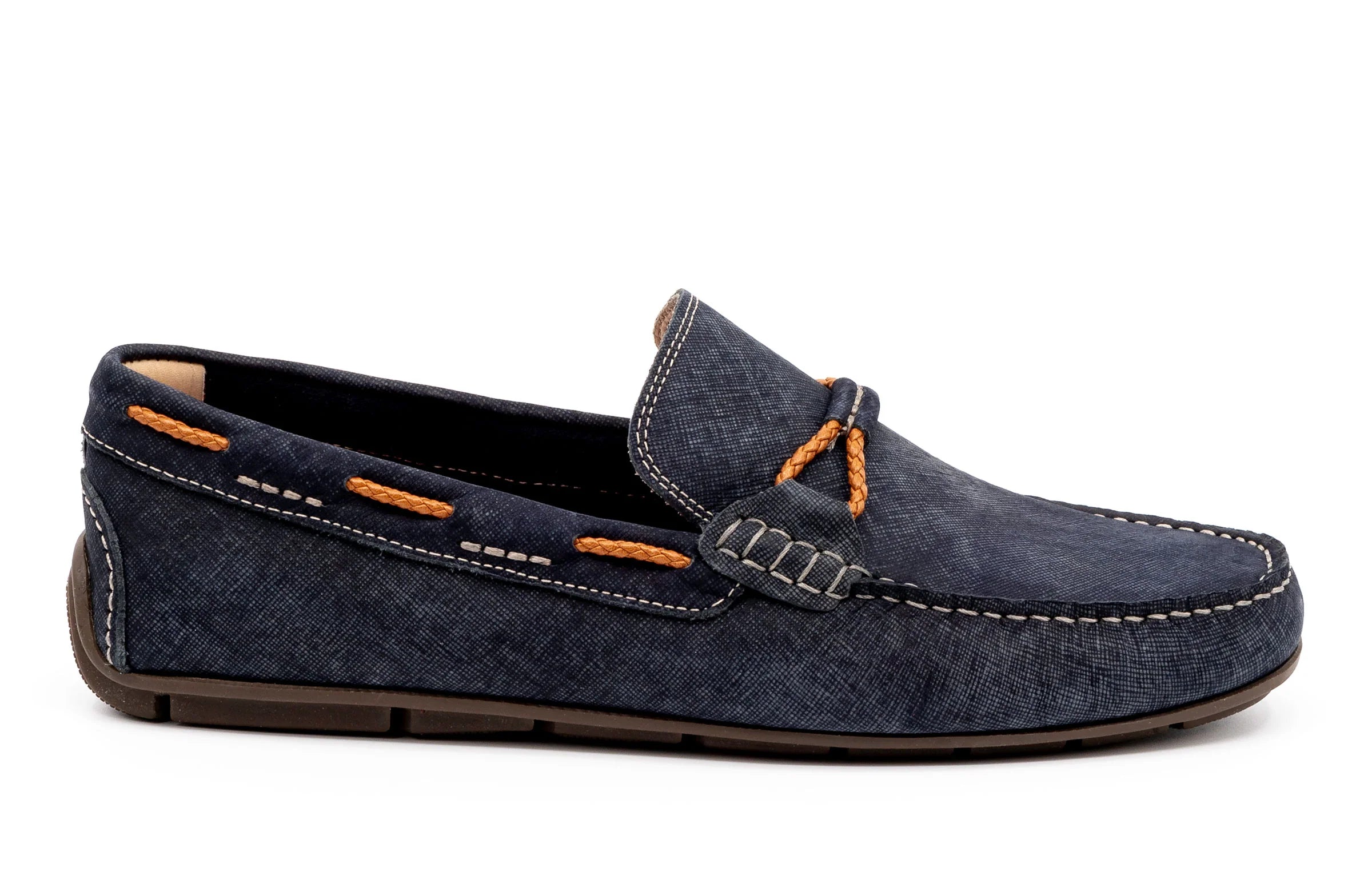 Martin Dingman Navy Blue Bermuda Loafers for Men - Comfortable Slip-On Dress Shoes for Business, Casual & Travel