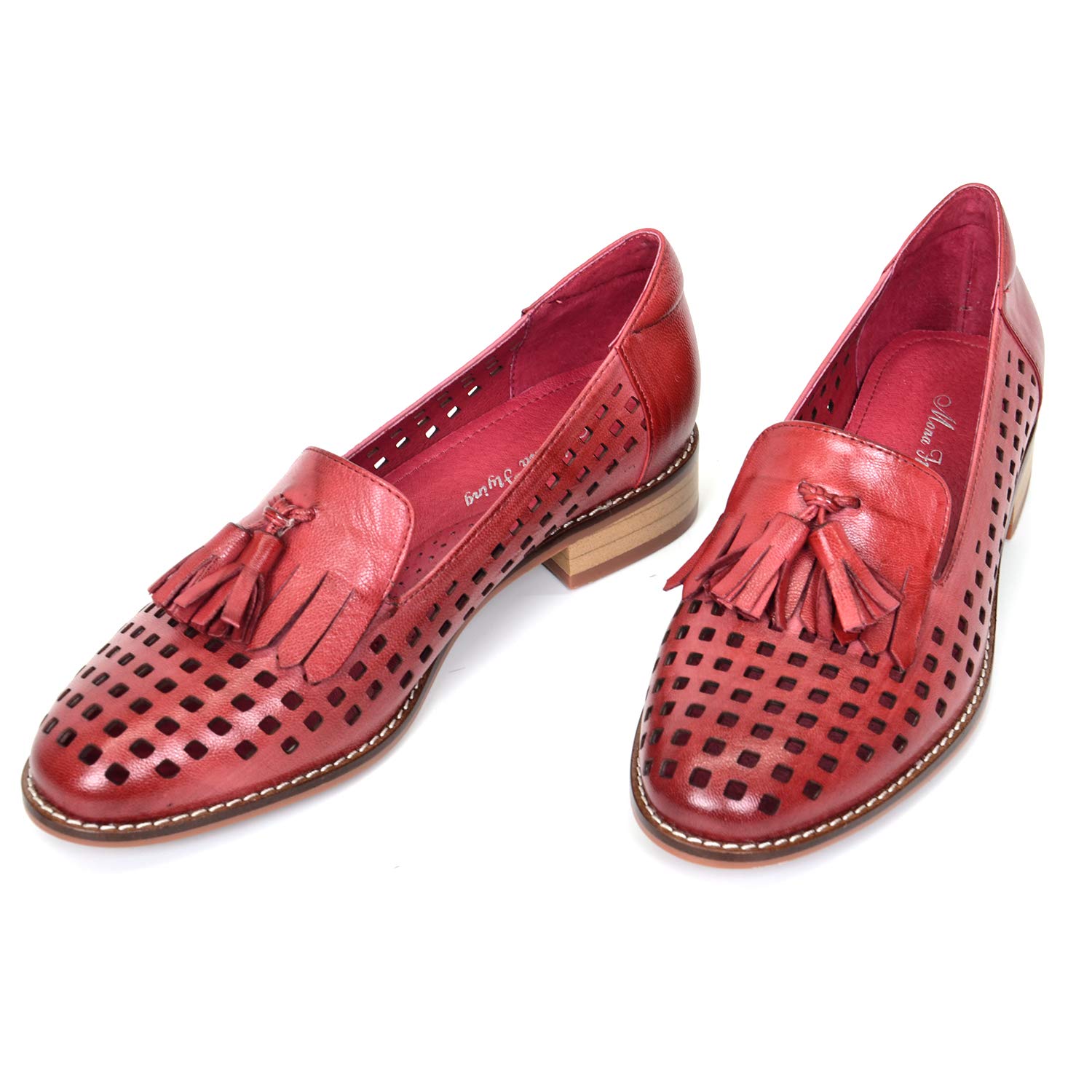 Women's Leather Tassel Loafers - Slip On Casual Flats for Office & Everyday Wear | Comfortable Flying Monk Shoes for Ladies | Perfect for Work, Travel & Daily Outfits